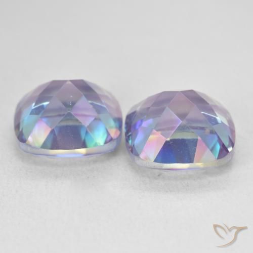 Pedras preciosas de Quartzo Místico Multicolorido natural de 8.55 ct, Almofada, VVS-VS