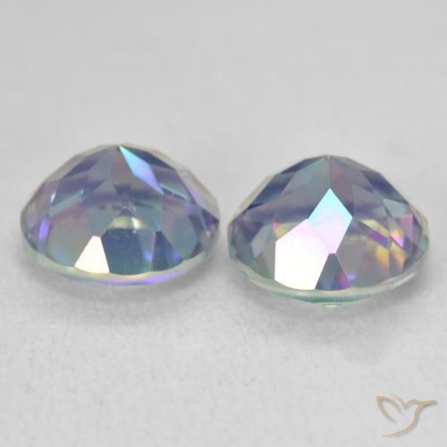Pedras preciosas de Quartzo Místico Multicolorido natural de 3.93 ct, Redondo, VVS-VS