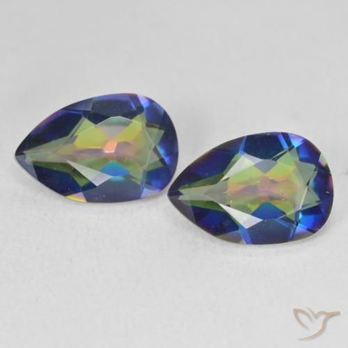 4.95ctw Natural Multicolorido Quartzo Místico, Formato de pêra, VVS-VS