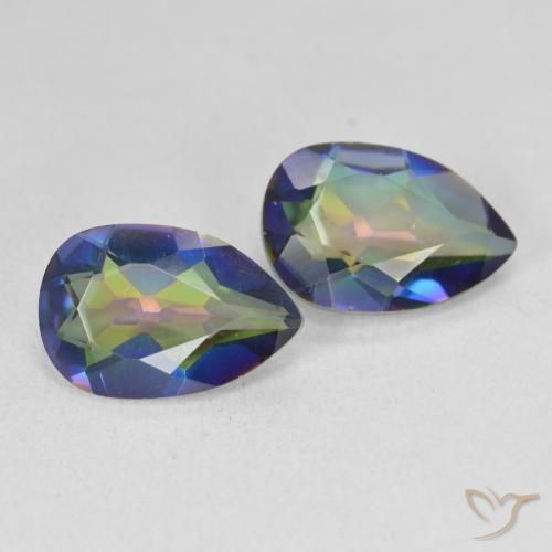 Pedras preciosas de Quartzo Místico Multicolorido natural de 4.95 ct, Formato de pêra, VVS-VS
