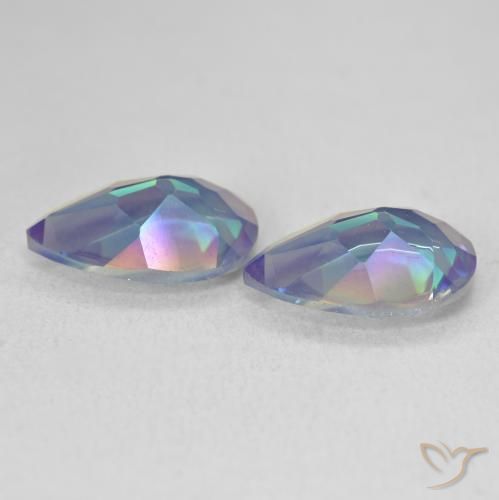 Pedras preciosas de Quartzo Místico Multicolorido natural de 4.95 ct, Formato de pêra, VVS-VS