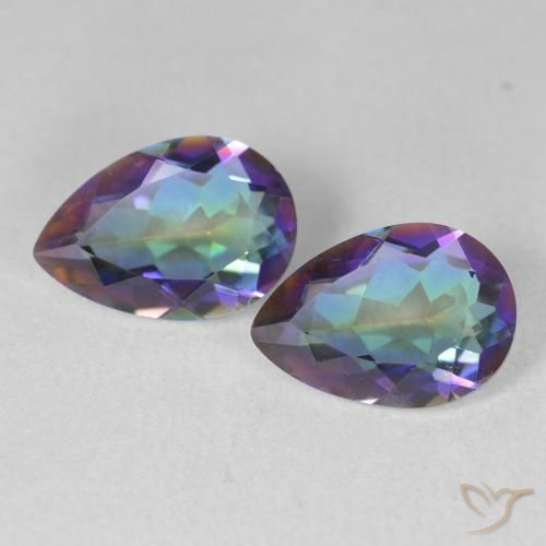 3.26ctw Natural Multicolorido Quartzo Místico, Formato de pêra, VVS-VS