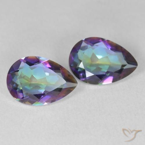 Pedras preciosas de Quartzo Místico Multicolorido natural de 3.26 ct, Formato de pêra, VVS-VS