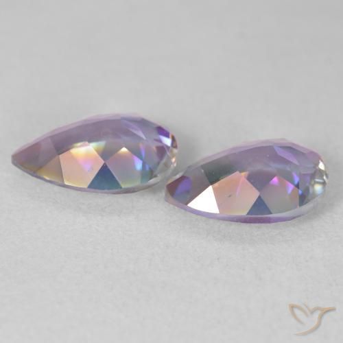 Pedras preciosas de Quartzo Místico Multicolorido natural de 3.26 ct, Formato de pêra, VVS-VS