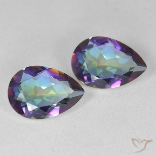 Pedras preciosas de Quartzo Místico Multicolorido natural de 3.50 ct, Formato de pêra, VS