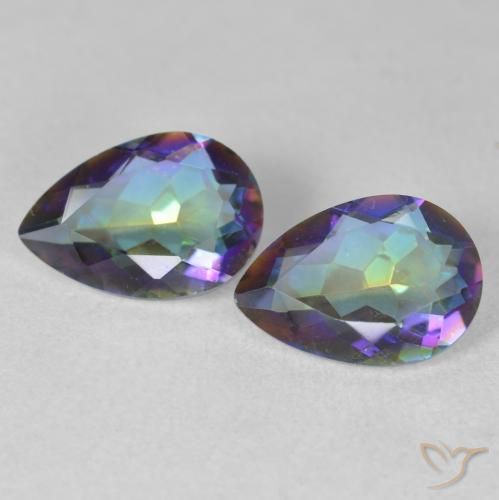 3.33ctw Natural Multicolorido Quartzo Místico, Formato de pêra, VS
