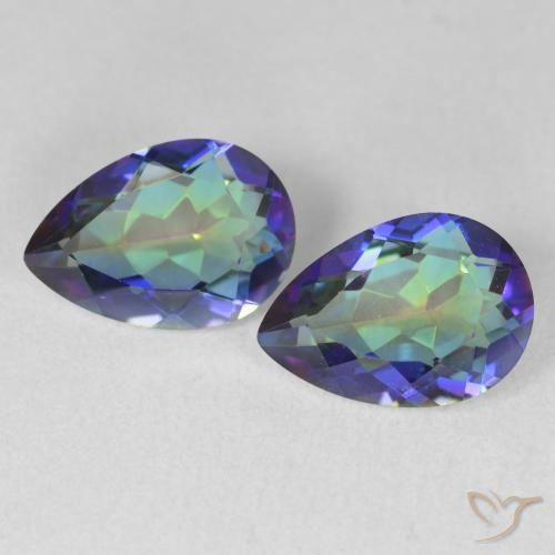 3.37ctw Natural Multicolorido Quartzo Místico, Formato de pêra, VS