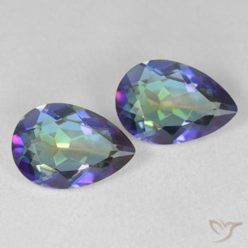 Pedras preciosas de Quartzo Místico Multicolorido natural de 3.37 ct, Formato de pêra, VS