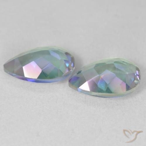 Pedras preciosas de Quartzo Místico Multicolorido natural de 3.37 ct, Formato de pêra, VS
