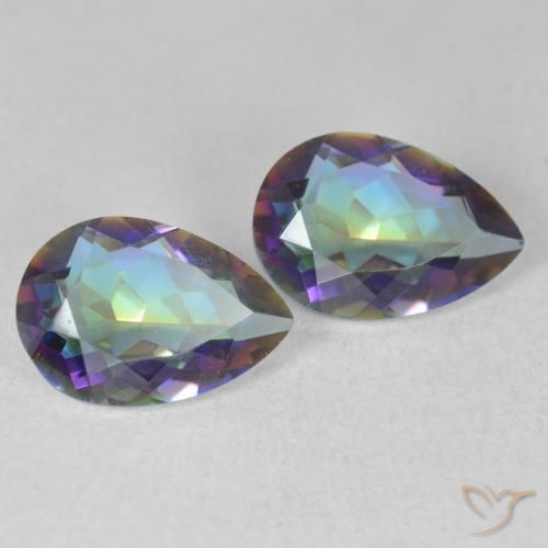 Pedras preciosas de Quartzo Místico Multicolorido natural de 3.24 ct, Formato de pêra, VS