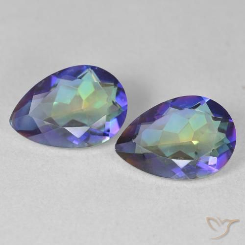 3.48ctw Natural Multicolorido Quartzo Místico, Formato de pêra, VS
