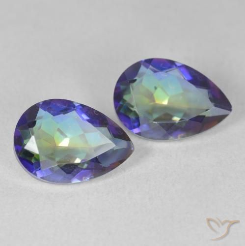 Pedras preciosas de Quartzo Místico Multicolorido natural de 3.48 ct, Formato de pêra, VS