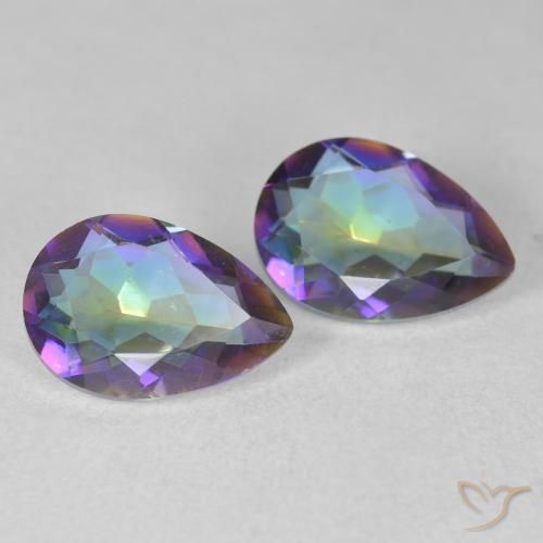 Pedras preciosas de Quartzo Místico Multicolorido natural de 3.42 ct, Formato de pêra, VS