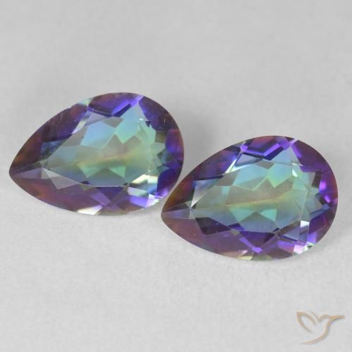 3.37ctw Natural Multicolorido Quartzo Místico, Formato de pêra, VS