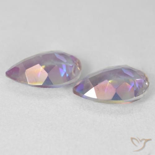 Pedras preciosas de Quartzo Místico Multicolorido natural de 3.37 ct, Formato de pêra, VS