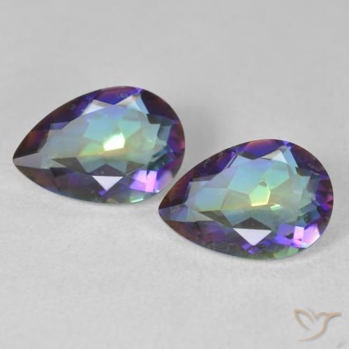 3.45ctw Natural Multicolorido Quartzo Místico, Formato de pêra, VS