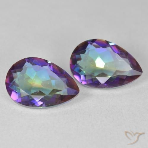 Pedras preciosas de Quartzo Místico Multicolorido natural de 3.45 ct, Formato de pêra, VS
