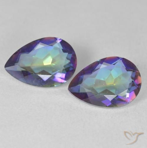 3.37ctw Natural Multicolorido Quartzo Místico, Formato de pêra, VS