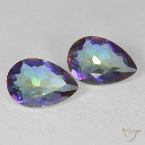 Pedras preciosas de Quartzo Místico Multicolorido natural de 3.37 ct, Formato de pêra, VS