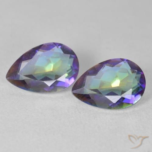 3.33ctw Natural Multicolorido Quartzo Místico, Formato de pêra, VS