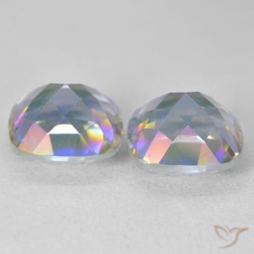 Pedras preciosas de Quartzo Místico Multicolorido natural de 8.49 ct, Almofada, VVS-VS