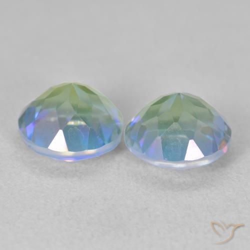 Pedras preciosas de Quartzo Místico Multicolorido natural de 3.82 ct, Redondo, VVS-VS
