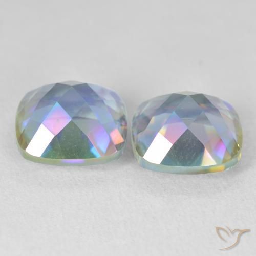 Pedras preciosas de Quartzo Místico Multicolorido natural de 8.47 ct, Almofada, VVS