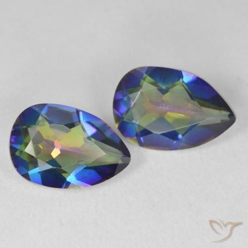 Pedras preciosas de Quartzo Místico Multicolorido natural de 5.29 ct, Formato de pêra, VVS-VS