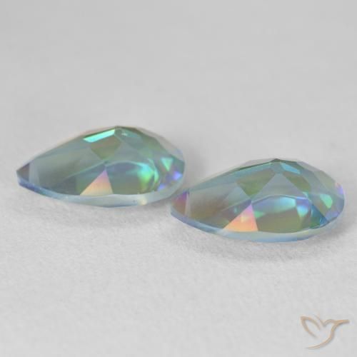 Pedras preciosas de Quartzo Místico Multicolorido natural de 5.29 ct, Formato de pêra, VVS-VS