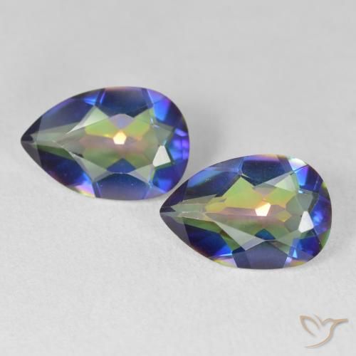 5.04ctw Natural Multicolorido Quartzo Místico, Formato de pêra, VVS