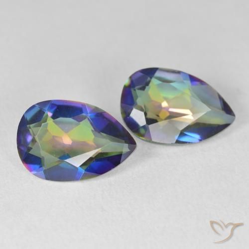Pedras preciosas de Quartzo Místico Multicolorido natural de 5.04 ct, Formato de pêra, VVS