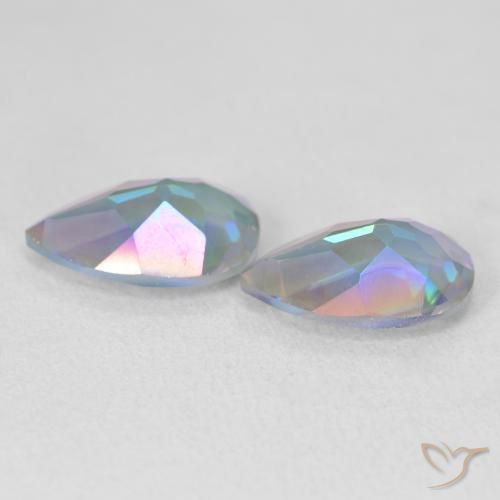 Pedras preciosas de Quartzo Místico Multicolorido natural de 5.04 ct, Formato de pêra, VVS