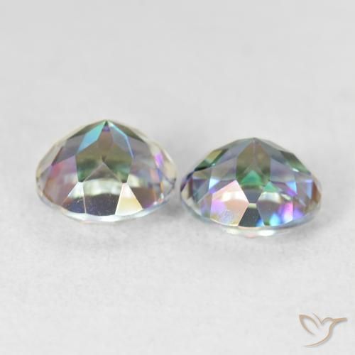Pedras preciosas de Quartzo Místico Multicolorido natural de 3.84 ct, Redondo, VVS