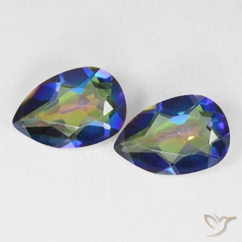 Pedras preciosas de Quartzo Místico Multicolorido natural de 5.00 ct, Formato de pêra, VVS