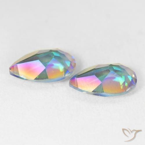 Pedras preciosas de Quartzo Místico Multicolorido natural de 5.00 ct, Formato de pêra, VVS