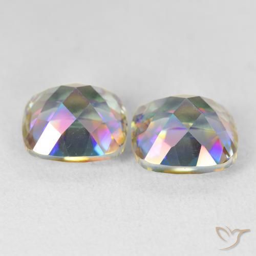 Pedras preciosas de Quartzo Místico Multicolorido natural de 8.51 ct, Almofada, VVS