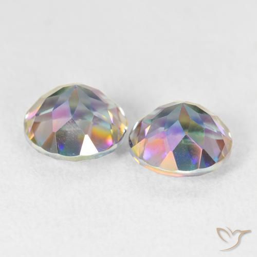 Pedras preciosas de Quartzo Místico Multicolorido natural de 3.99 ct, Redondo, VVS