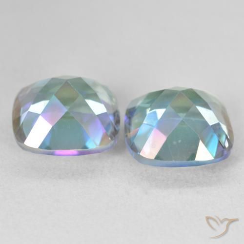 Pedras preciosas de Quartzo Místico Multicolorido natural de 8.30 ct, Almofada, VVS