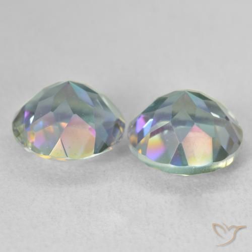 Pedras preciosas de Quartzo Místico Multicolorido natural de 3.74 ct, Redondo, VVS