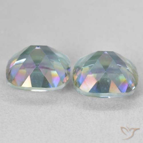 Pedras preciosas de Quartzo Místico Multicolorido natural de 4.14 ct, Almofada, VVS