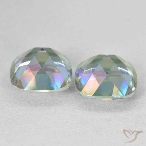 Pedras preciosas de Quartzo Místico Multicolorido natural de 4.13 ct, Almofada, VVS