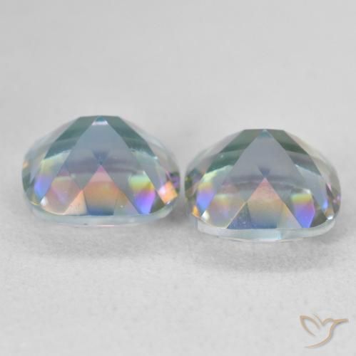 Pedras preciosas de Quartzo Místico Multicolorido natural de 4.03 ct, Almofada cortada, VVS