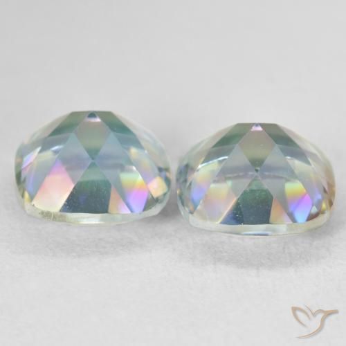 Pedras preciosas de Quartzo Místico Multicolorido natural de 4.17 ct, Almofada, VVS