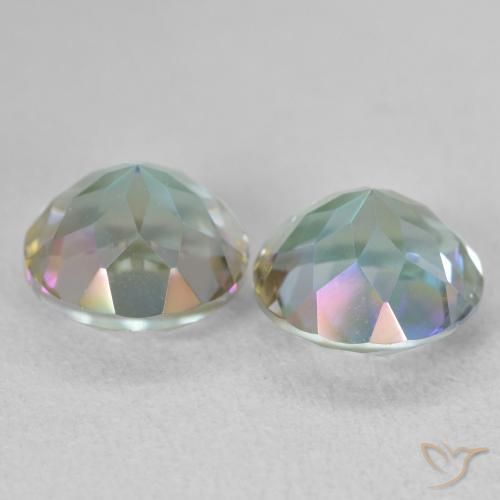 Pedras preciosas de Quartzo Místico Multicolorido natural de 3.88 ct, Redondo, VVS