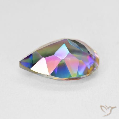 Quartzo Místico Multicolorido Natural 4.82ct, Formato de pêra, VVS-VS