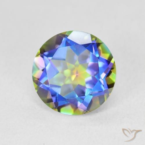 Quartzo Místico Multicolorido Natural 3.67ct, Redondo, VVS-VS
