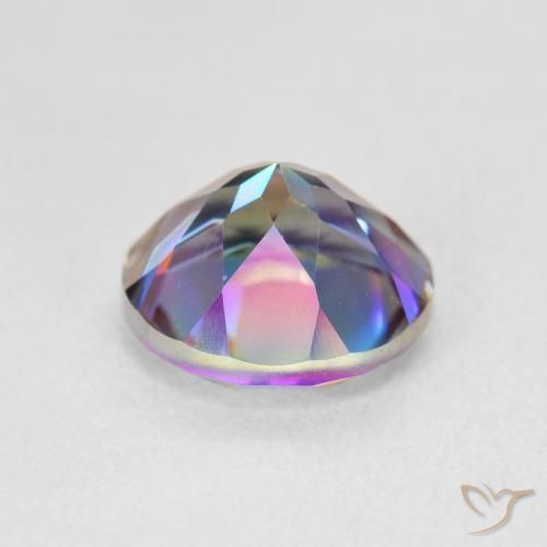 Quartzo Místico Multicolorido Natural 3.67ct, Redondo, VVS-VS