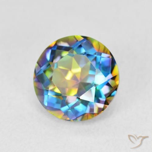 Quartzo Místico Multicolorido Natural 1.99ct, Redondo, VVS-VS