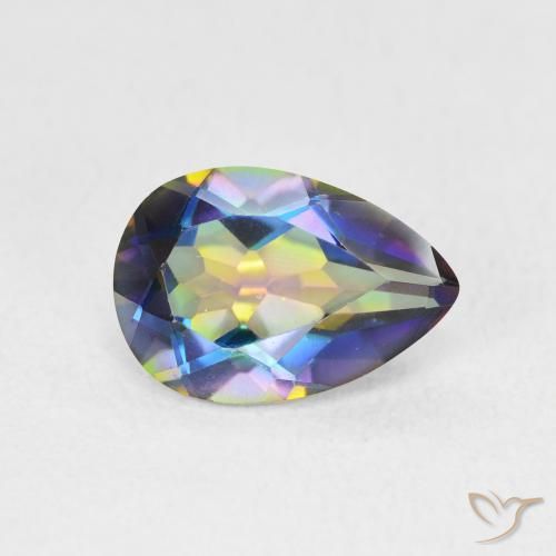 Quartzo Místico Multicolorido Natural 1.82ct, Formato de pêra, VS