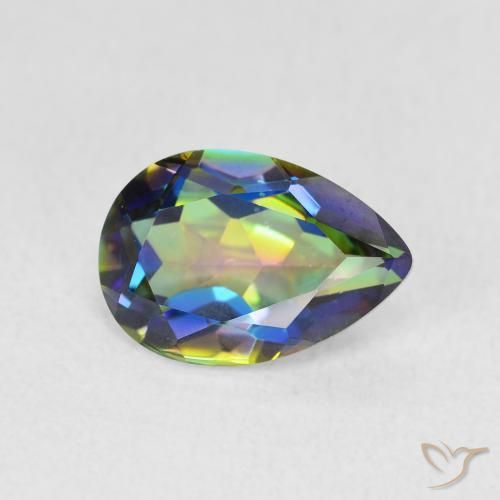 Quartzo Místico Multicolorido Natural 1.89ct, Formato de pêra, VVS